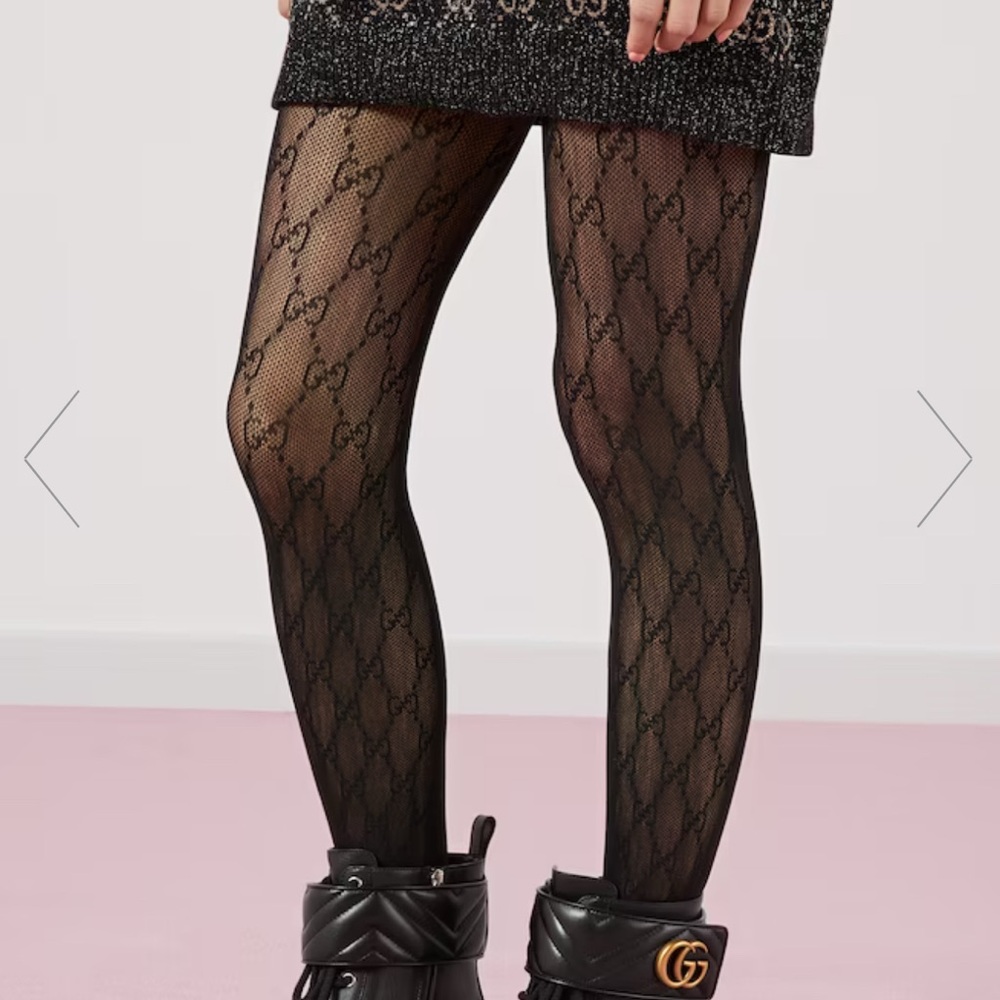 Gucci Black Patterned Tights